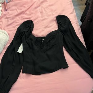aritzia wilfred black novella blouse